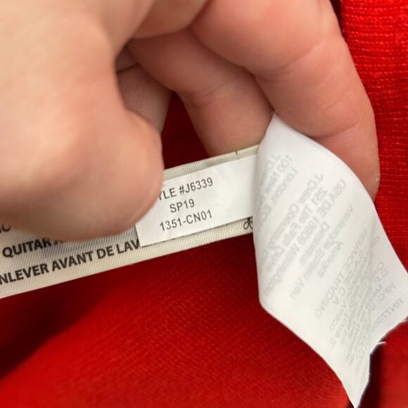 J. CREW Juliette Collarless Sweater Blazer Cardi Merino Wool Cherry Red {3L49} - Picture 7 of 7